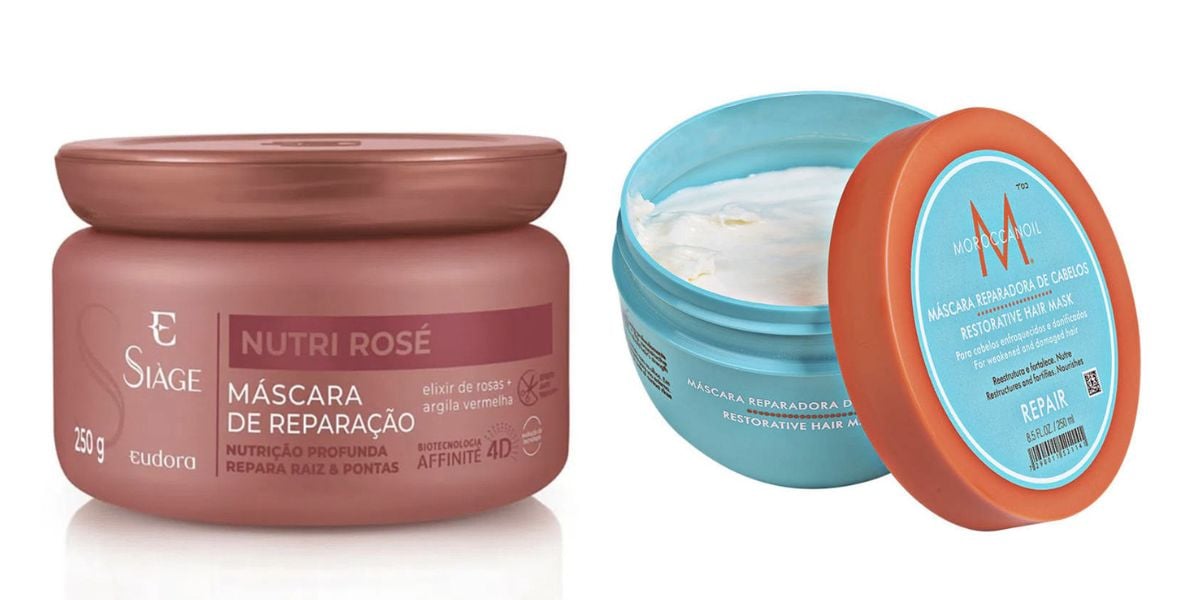 Reparação Nutri Rosé Siàge e Reparadora Moroccanoil (Fotos: Reproduções / Eudora / Moroccanoil)