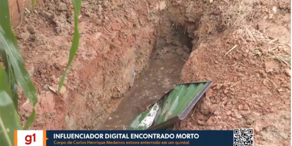 Local em que o rapaz foi enterrado (Reprodução: Globo)