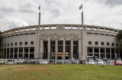 Fachada do estádio do Pacaembu, na Zona Oeste de São Paulo (Foto: Vagner Campos / TV Globo)