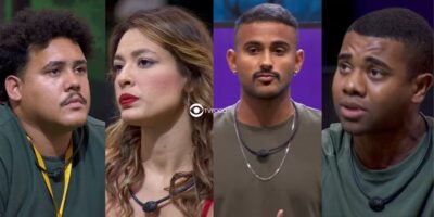 Lucas, Beatriz, Pizane e Davi no Sincerão do BBB24 (Foto: Reprodução / Globoplay / Montagem TV Foco)