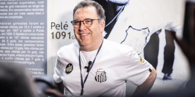 Marcelo Teixeira, presidente do Santos - (Foto: Reprodução / Raul Baretta/ Santos FC)