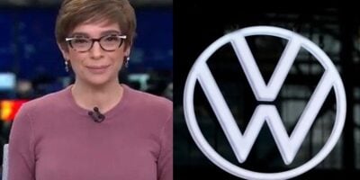 Renata Lo Prete fez anúncio urgente na Globo e cravou paralisação da Volkswagen (Foto: Montagem)