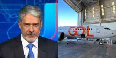 William Bonner deu notícia sobre a Gol durante o Jornal Nacional (Foto: TV Globo / Divulgação)
