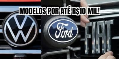 5 carros para comprar por até R$10 mil (Reprodução/Montagem TV Foco)