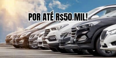 5 carros pra comprar por até R$50 mil (Reprodução/Montagem TV Foco)