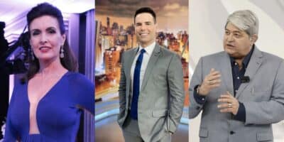 Fátima Bernardes, Luiz Bacci e Datena (Reprodução/Montagem TV Foco)