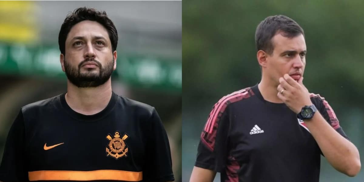 Os treinadores Arthur Elias e Lucas Piccinato - Foto: Montagem