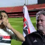 Casares, bandeira do São Paulo e Pablo Maia (Foto - Montagem TV Foco).