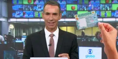 César Tralli no Jornal Hoje e pessoa segurando CNH (Fotos: Reproduções / Globo / Freepik)