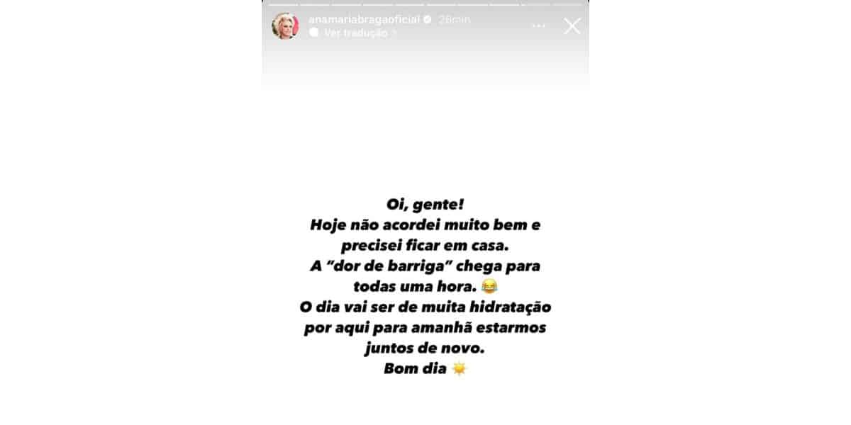 Comunicado de Ana Maria (Foto: Reprodução / Instagram)