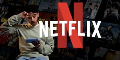 Homem chocado e Netflix (Fotos: Reproduções / Freepik / Internet)