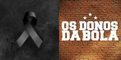 Imagem de luto / Logo Os Donos da Bola - Montagem TVFOCO
