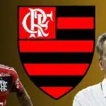 Landim, Cebolinha e escudo do Flamengo (Foto - Montagem TV Foco).