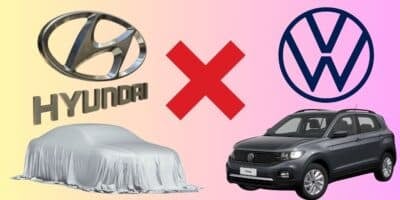 Logo da Hyundai, da Volkswagen e o T-Cross - Foto Reprodução Internet