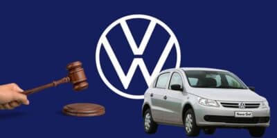 Logo da Volkswagen, martelo batido e Gol - Foto Reprodução Internet