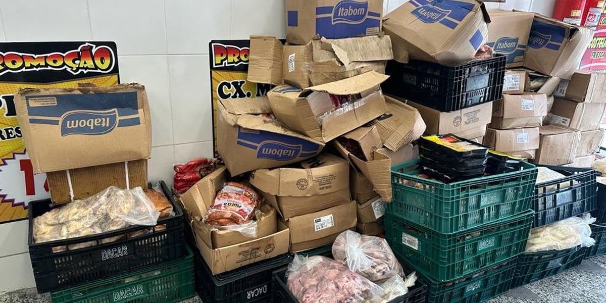 Polícia Civil localizou toneladas de carnes de diversos tipos com larvas e moscas em carnes - (Foto: Reprodução - Polícia Civil, Folha de São Paulo)