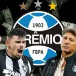 Renato Gaúcho, Tiquinho e escudo do Grêmio (Foto - Montagem TV Foco).