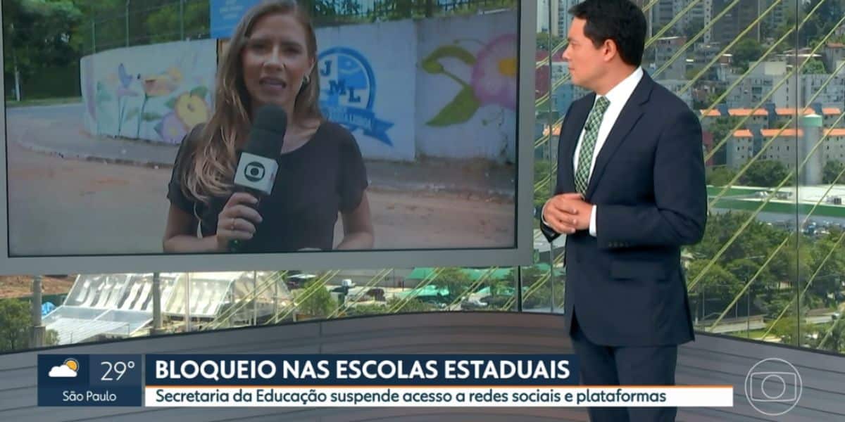 Thais Luchesi e Alan Severiano no SP1 (Foto: Reprodução / Globo)