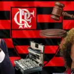 Tite, David Luiz, bandeira do Flamengo e martelo batido - Foto Reprodução Internet