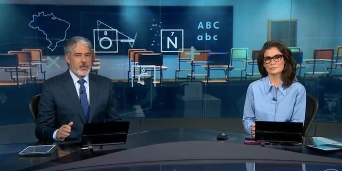 William Bonner e Renata Vasconcellos no Jornal Nacional (Foto: Reprodução / Globo)
