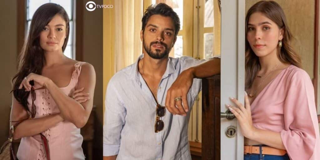 Eliana (Sophie Charlotte), José Venâncio (Rodrigo Simas) e Buba (Gabriela Medeiros) em Renascer (Foto: Reprodução / Globo / Montagem TV Foco)