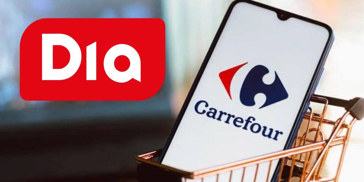 As redes de supermercado DIA bem como os do Carrefour atravessam momento de reestruturação (Foto Reprodução/Montagem/Lennita/Tv Foco/Market.com/Logos.net)