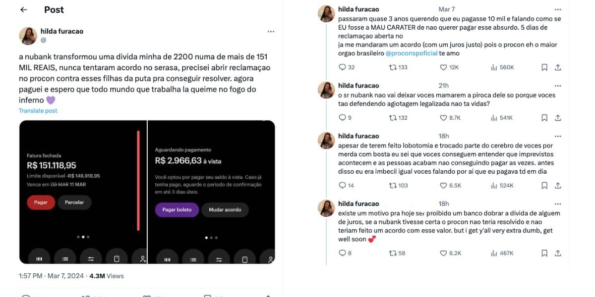 Denúncia de cliente (Reprodução/X)