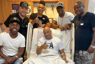 Anderson ao lado dos companheiros do Grupo Molejo - Foto Internet