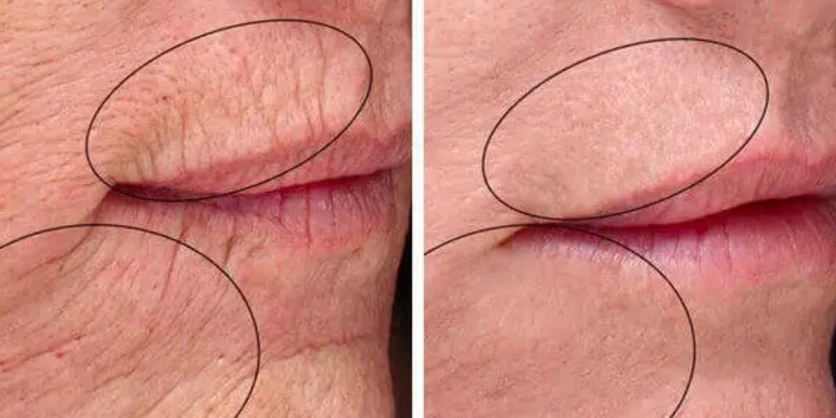 Boca com linhas de expressão e sem (Foto: Reprodução / Portal g97)