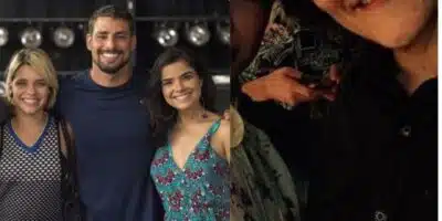 Bruna Linzmeyer, Cauã Reymond e Vanessa Giacomo / Bruna Linzmeyer com sua ex-namorada - Montagem TVFOCO