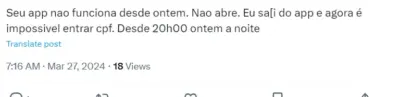 Clientes reclamam do Nubank - Foto: App X Clientes reclamam do Nubank - Foto: App X