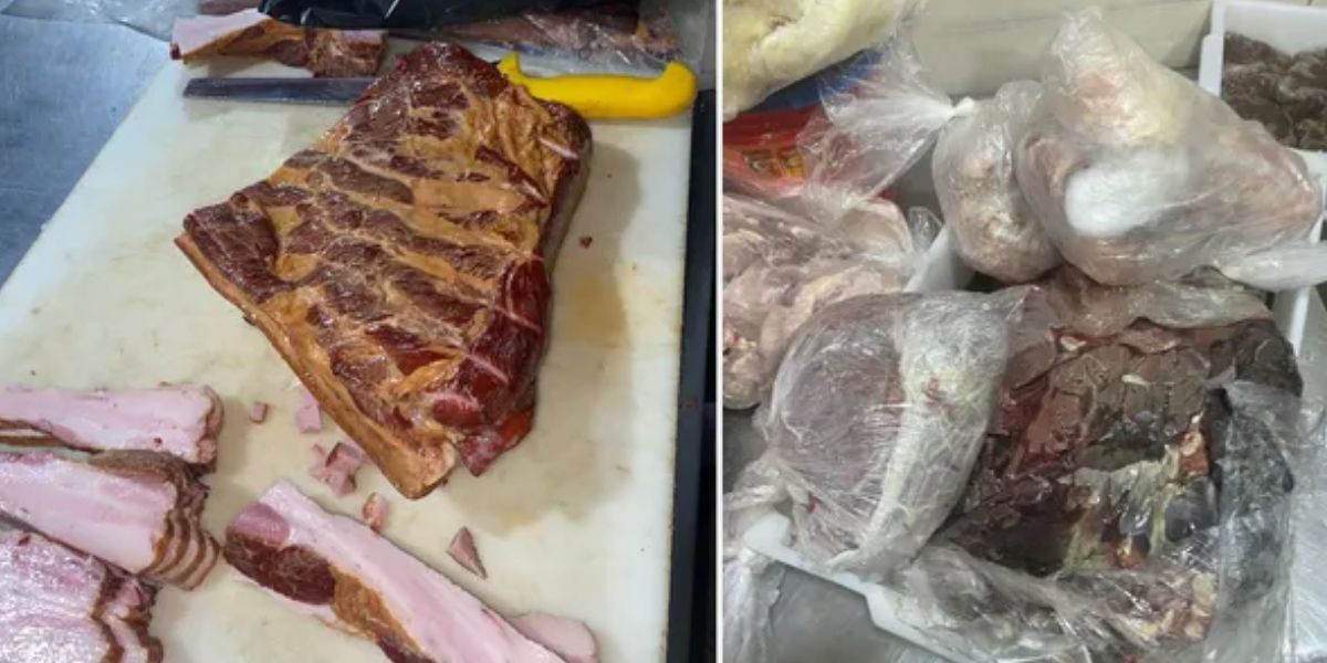 Carne estragada em pizzaria(Foto: Reprodução / VISA Maceió)