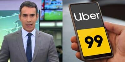 César Tralli no JH / Uber / 99 - Montagem TVFOCO