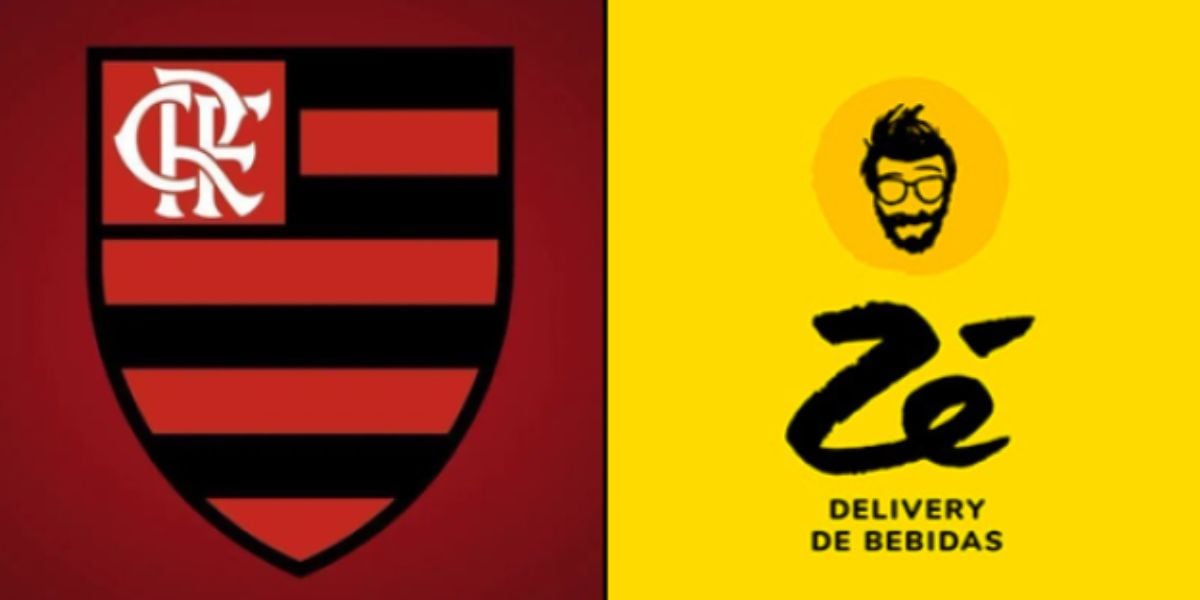 Logo do Flamengo e do Zé Delivery - Montagem Tv Foco