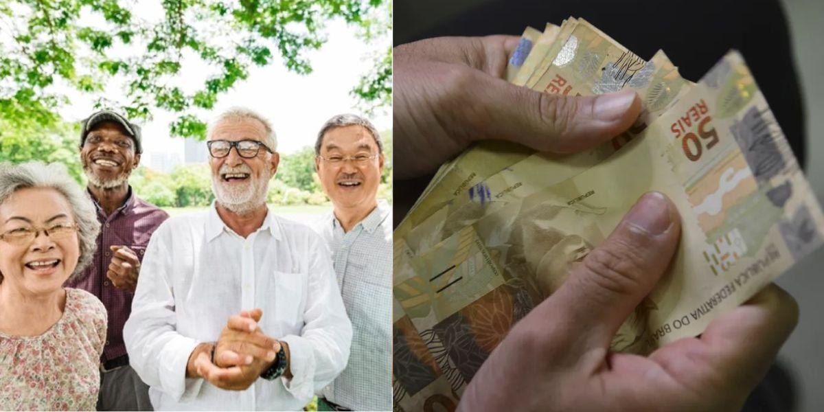 Idosos / pessoa com dinheiro - Montagem TVFOCO