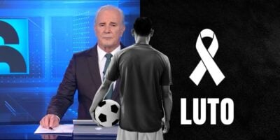 Jornal da Record e imagem de luto por jogador - Foto Reprodução Internet