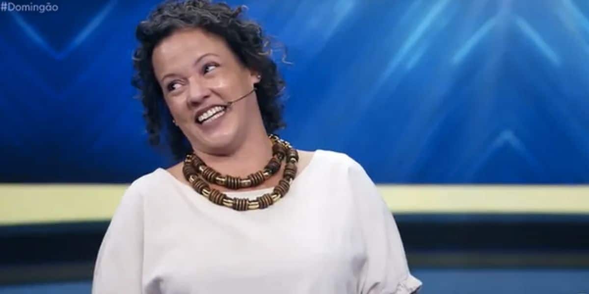 Kátia Moura no Domingão (Foto: Reprodução / Globo)