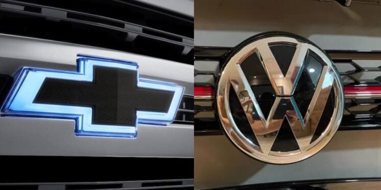 Logo da Chevrolet / Logo da Volks - Montagem TVFOCO