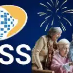 Logo do INSS, fogos de artifício e idosos (Fotos: Reproduções / Internet / Freepik / Montagem)