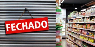 Loja fechada e mercado (Fotos: Reproduções / Canva)