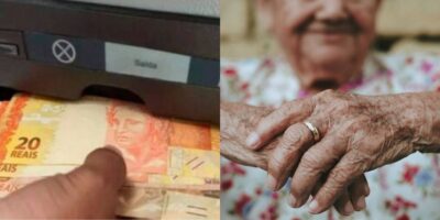 Pessoa sacando dinheiro / Idosa - Montagem TVFOCO