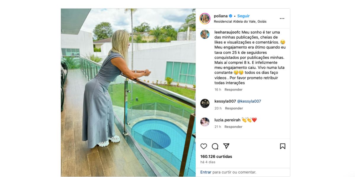 Poliana Rocha em sua casa (Foto: Reprodução / Instagram)