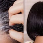 Raiz de cabelo branca e mulher com cabelo preto (Fotos: Reproduções / Freepik / Montagem)