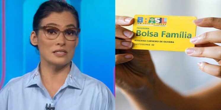 Renata Vasconcellos no Jornal Nacional / Bolsa Família - Montagem TVFOCO