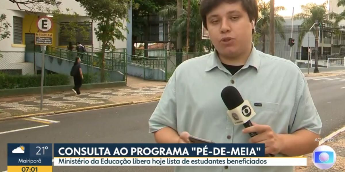 Vinícios Alonso no Bom Dia São Paulo (Foto: Reprodução / Globo) 
