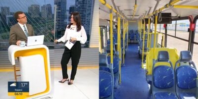 Rodrigo Bocardi e Sabina Simonato revelaram transporte público todos os dias em SP (Reprodução: Montagem TV Foco)