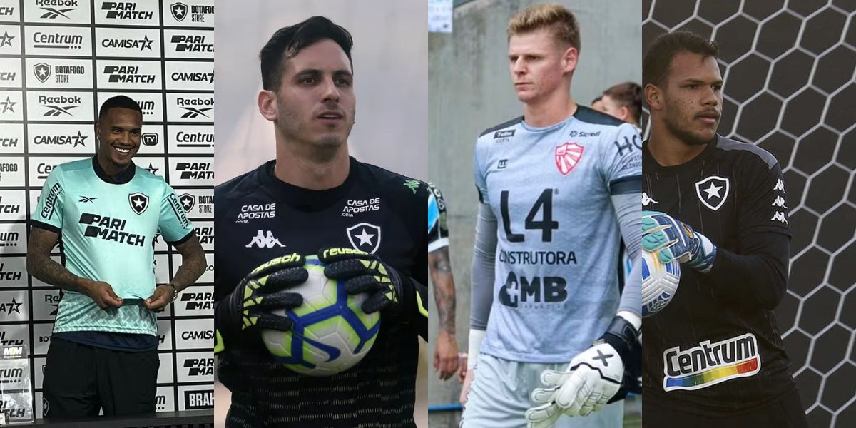 Os 4 goleiros do Botafogo. (Foto: Reprodução | Vitor Silva Botafogo | Globo Esporte)