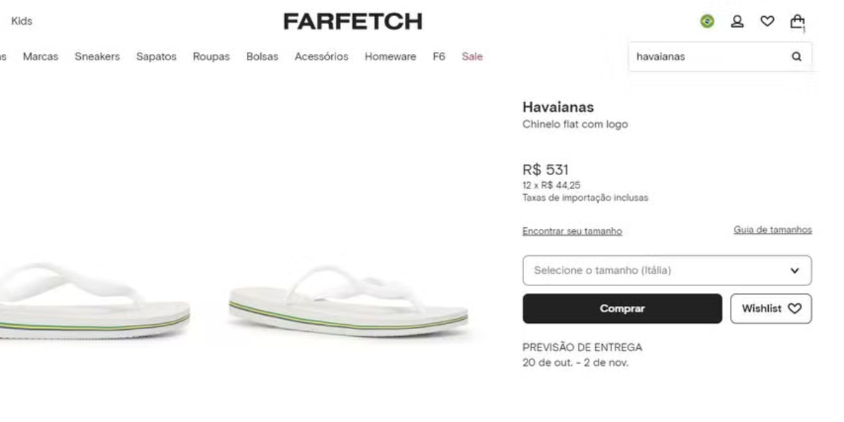 A polêmica havaiana da Farfetch (Foto: Divulgação)