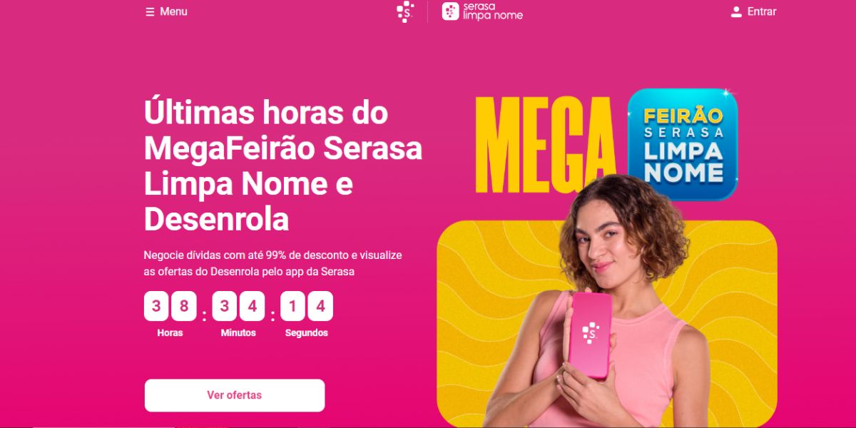 Mega Feirão vai durar somente até a próxima quinta-feira (28) (Reprodução: Serasa)