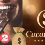Mulher comendo chocolate e logo da Cacau Show (Foto: Reprodução / Canva)